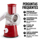 Fatiador e Ralador 3 em 1 com 3 Lâminas Inox para Legumes, Frutas e Queijos