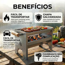 Churrasqueira Galvanizada Compacta Portátil FORGE GRILL Prateada (50% OFF)